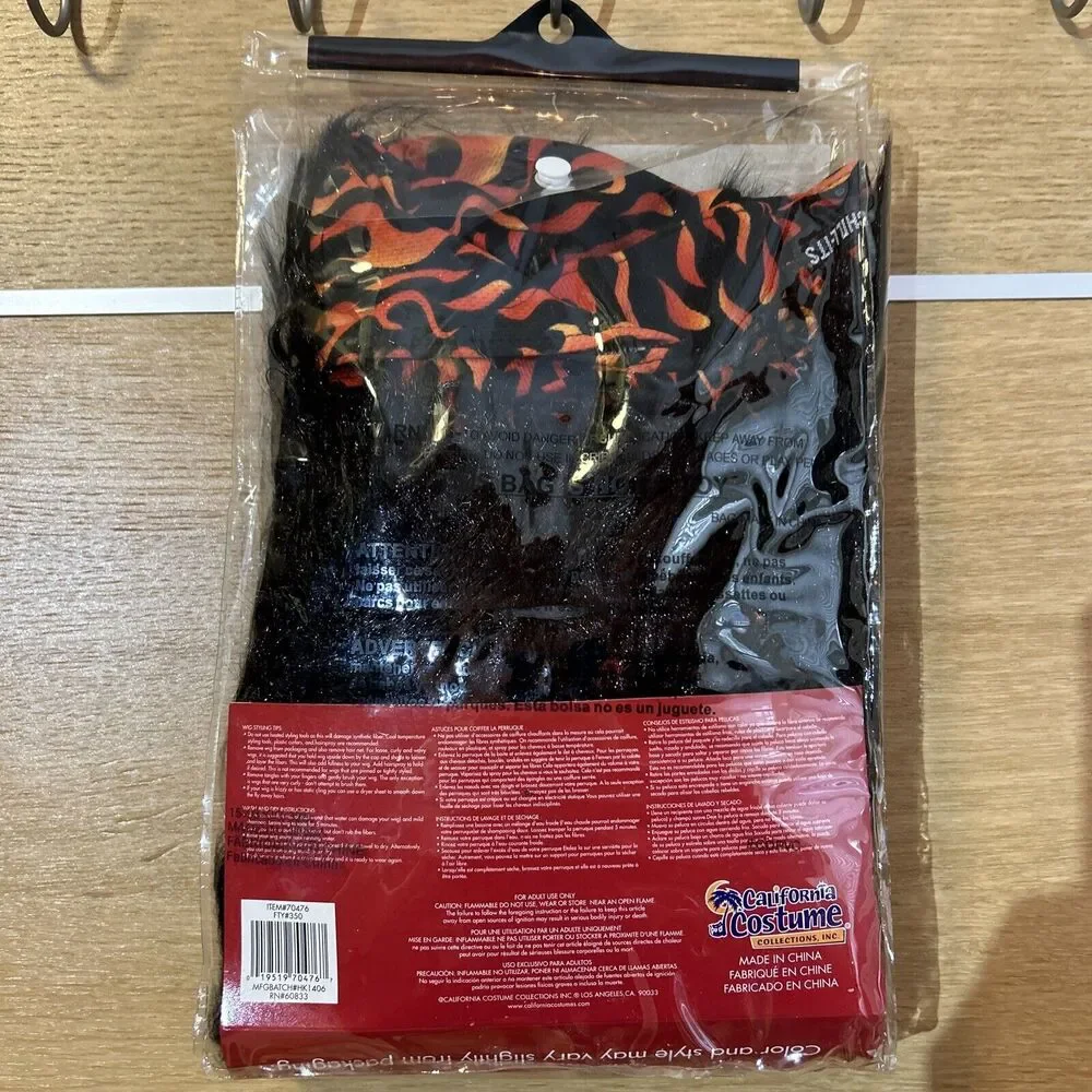 Rockin' Rock Star Dude Halloween Costume Wig (Black) NWOT